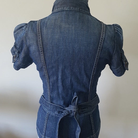 GUESS Denim Vintage-Style Short Sleeve Blazer - Small - Picture 4 of 9